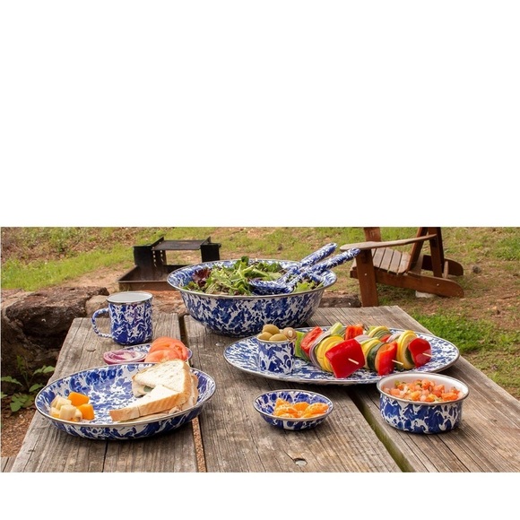 Vintage Logo Golden Rabbit Fine Enamelware Dip Bowls 4.5”x1” Tasting Set of 4 - Picture 2 of 9